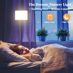 Qaubauyt Smart LED Floor Lamp with APP Control & RGB Colors - Dimmable Standing Lamp for Living Room, Bedroom, Gaming - Remote, Timer, 9W Bulb Included, 60.6" Modern Tall Lamp (White)
