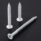 WenSilon(100 PCS) 1/4" x1-1/4 White Concrete Screw Anchor White Flat Head for Anchoring to Masonry, Block or Brick Stucco
