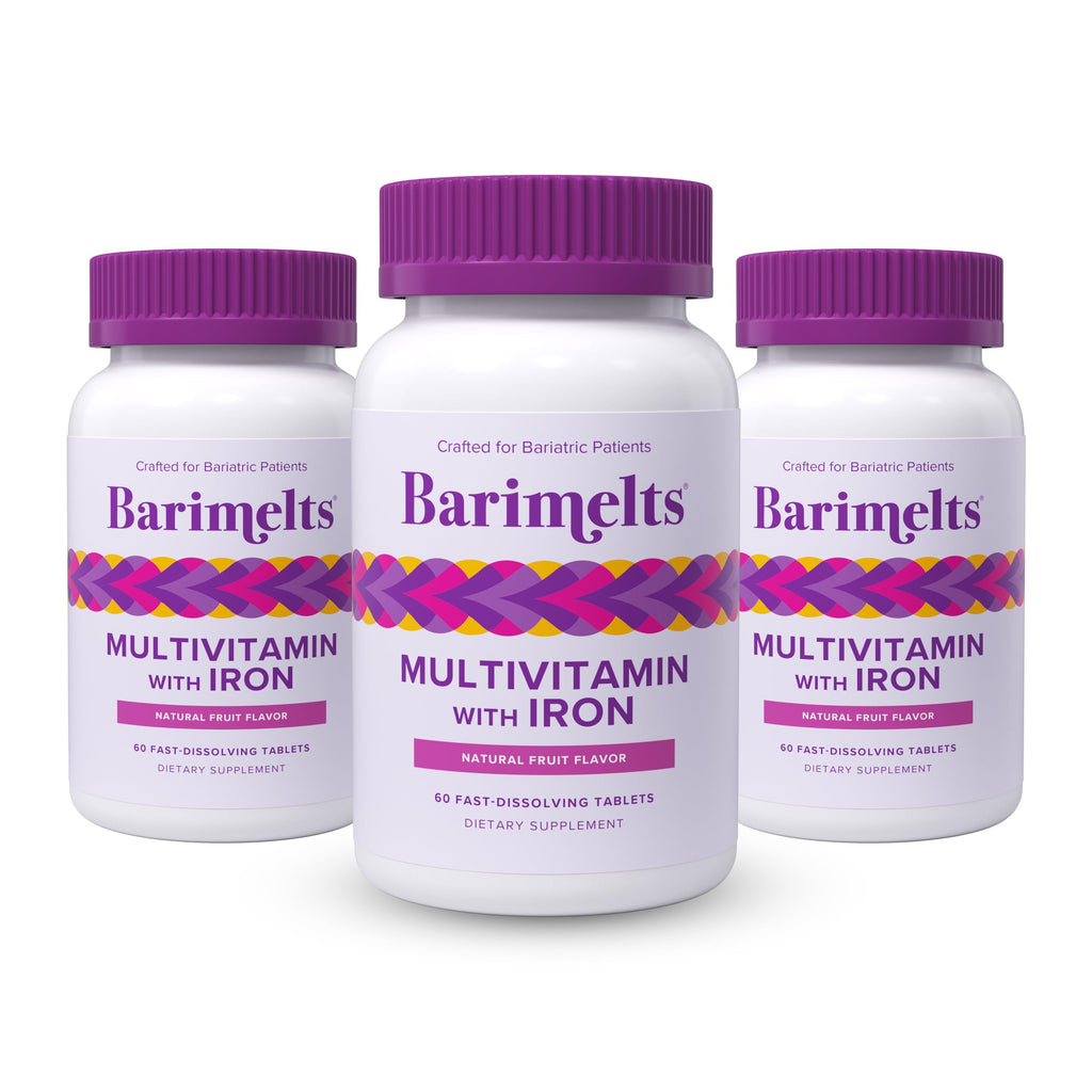 BariMelts Bariatric Multivitamin with Iron, 180 Fast-Dissolving Tablets (3-Month Supply), Sugar-Free Bariatric Vitamins for Women, Natural Fruit Flavor