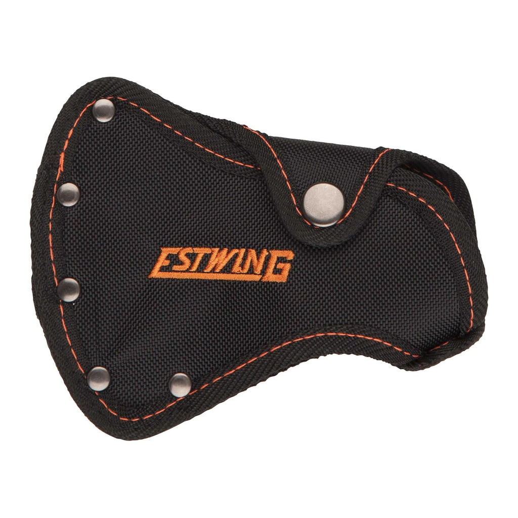 ESTWING Camper's Axe - 14" USA Made Black Hatchet with Tent Stake Puller & Hi-Vis Orange Shock Reduction Grip - EO-25A