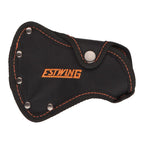 ESTWING Camper's Axe - 14" USA Made Black Hatchet with Tent Stake Puller & Hi-Vis Orange Shock Reduction Grip - EO-25A