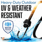 VBEST 6 Piece Strong Bungee Cords with Hooks 36 Inch - Heavy Duty Outdoor Black Bungy Straps with Metal Hooks - 3ftt Bungie Chords Set UV & Weather Resistant