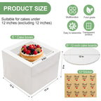 LNDIEHS 6 Pack Cake Boxes with Window, 12x12x8 Inches, for Wedding Birthday