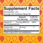 MaryRuth Organics Vitamin D3 | Vitamin K2 | Vitamin D3 K2 Drops | K2 D3 Vitamin Liquid Supplement for Toddlers | Kids Supplement for Calcium Absorption Strong Bones | Vegan | Gluten Free | 1 Fl Oz