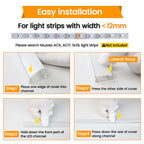Muzata 6Pack 3.3FT/1M LED Channel Aluminum U Shape Silver LED Strip Diffuser Channel with Milky White Cover Easy Installation U1SW WW 1M