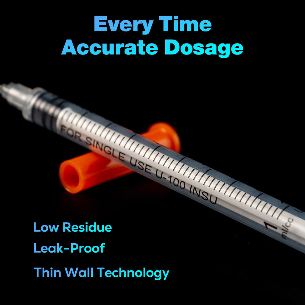 1ml/cc 31G Syringe 5/16" (8mm) Needle, Disposable Individual Package