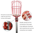 8FT Fruit Picker, Fruit Picker Tool with Basket & Adjustable Stainless Steel Handle, Lightweight Fruit Grabber for Apple Mango Avocado Orange Lemon, Easy Assembly & No Ladder Needed for Tall Tree