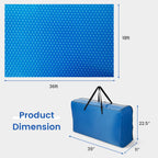 Goplus Pool Cover, 18 x 36 FT Solar Blanket 12 Mil with Carrying Bag for In-Ground and Above-Ground Swimming Pools, Rectangle Hot Tub SPA Thermal Blanket, Blue Bubble