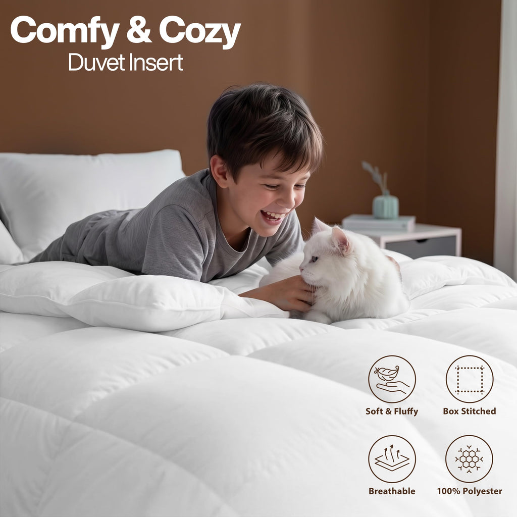 Utopia Bedding Comforter King Size, Duvet Insert, White, 90 x 102 Inches