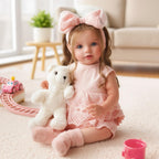 BABESIDE Lifelike Reborn Baby Dolls Dara - 20 Inch Realistic-Newborn Baby Doll Brown Hair Girl Handmade Real Life Toddler Dolls with Clothes and Toy Accessories Gift for Kids Age 3+