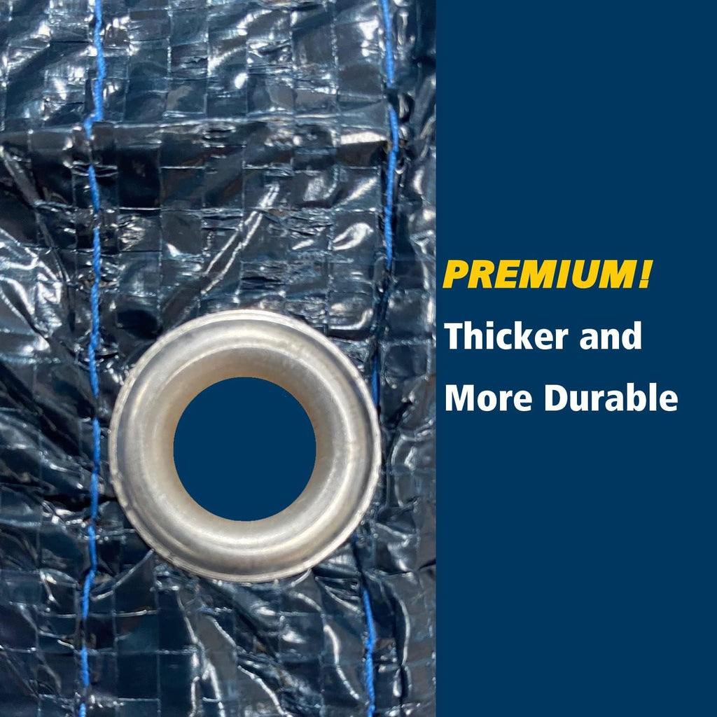 Winter Block 30’ ft. Premium Round Pool Winter Cover for Above Ground Pools – 10-Year Warranty, Cold and UV Resistant, Weatherproof and Durable, Winch & Cable Included
