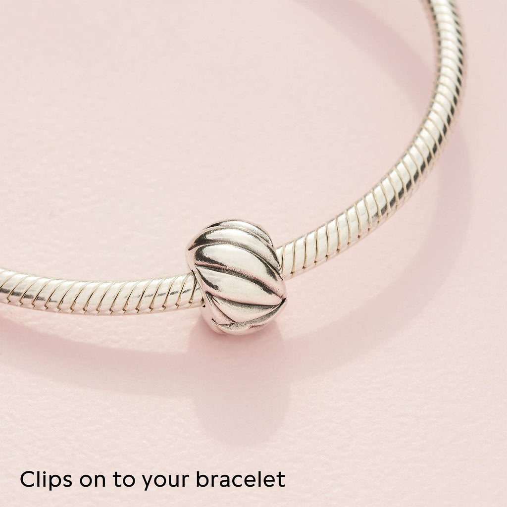 PANDORA Polished Feathered Clip Charm - Bracelet Charm for PANDORA Moments Bracelets - Stunning Women's Jewelry - Gift for Women in Your Life - Made with Sterling Silver - With Gift Box