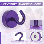 Neosmuk Magnetic Hooks Steel Tube Design for Cruise,40lb+ Purple,10 Pack