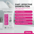 Metrex CaviWipes Disinfecting Towelettes – Durable Non-Woven Disinfecting Wipes for Hard, Non-Porous Surfaces in Healthcare & Laboratory, Pre-Saturated with CaviCide – 45 Wipes/Flat Pack (20 Packs)
