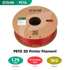eSUN PETG Filament 1.75mm, 3D Printer Filament PETG, Dimensional Accuracy +/- 0.05mm, 1KG Spool (2.2 LBS) 3D Printing Filament for 3D Printers, Fire Engine Red