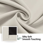 SimpleHome Cream 100% Blackout Curtains Room Darkening Living Room 84 Inch