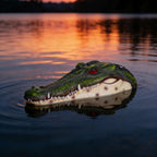 Benhurb Pond Floating Alligator Head Decoy, Pools Float Fake Gator Head Duck Detterent Crocodile Head Decoy for Koi Garden Yard Decoration Swimming Pool Animal Protector