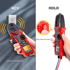 KAIWEETS HT206B Digital Clamp Meter T-RMS 6000 Counts, Multimeter Voltage Tester Auto-ranging, Measures Current Voltage Temperature Capacitance Resistance Diodes Continuity Duty-Cycle (AC Clamp Meter)