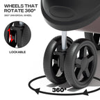 Pet Stroller for Small Dogs 10 lbs, Dog Stroller for Medium Dogs 30 lbs, Cat Strollers for 2 Cats, 3 Wheels Foldable Jogger Puppy Stroller with Storage Basket and Cup Holder, Coffee