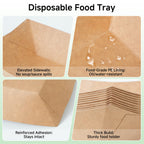 Sowinvent Disposable Kraft Paper Food Trays 4lb 200 Count, Oil Leak Proof Paper Food Boats & Hot Dog Trays, Disposable Serving Boats for Gameday, BBQ, Party, Burgers, Tacos, Fries