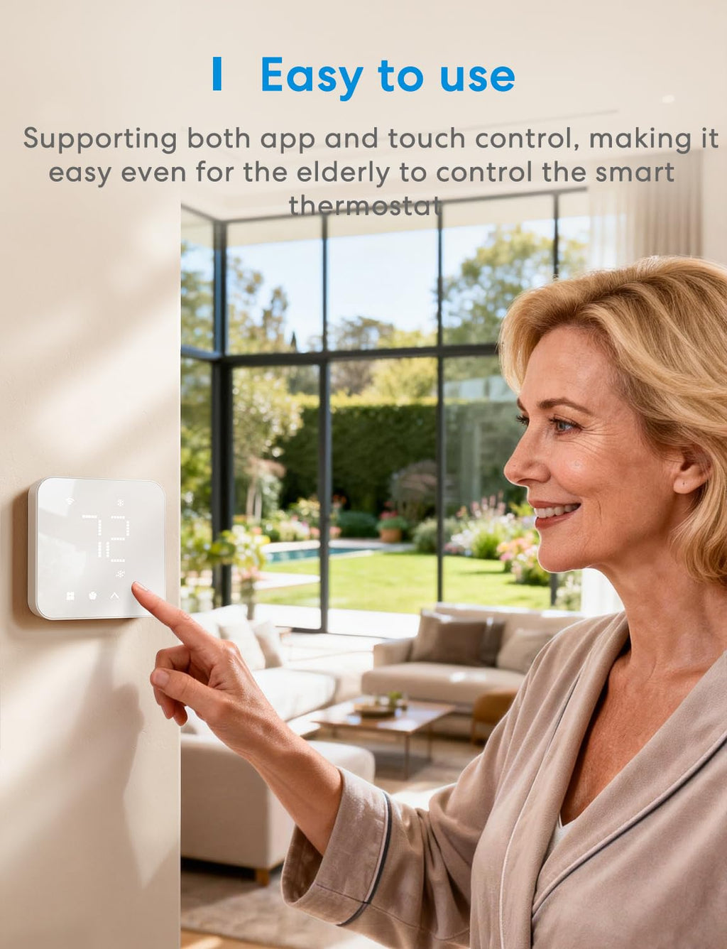 meross Smart Thermostat for Home, WiFi Thermostat Works with Matter, Alexa, Apple Home, Google Assistant, App & Voice Control, 7x24h Scheduling, Energy Saving, C-Wire Required (Not Included)