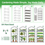 Mini Greenhouse for Indoor Outdoor: Ohuhu 23 x 19 x 75-Inch Small Plastic Plant Green House 5-Tier Rack Stand Portable Greenhouses with Durable PE Cover for Seedling, Ideal Gardening Gifts