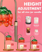 Strawberry Candle Warmer Lamp with Timer Dimmer, Adjustable Height Christmas Birthday Gifts for Women Mom House Warming Gifts New Home Bedroom Decor, Cute Candle Warmer Light for Jar Candles