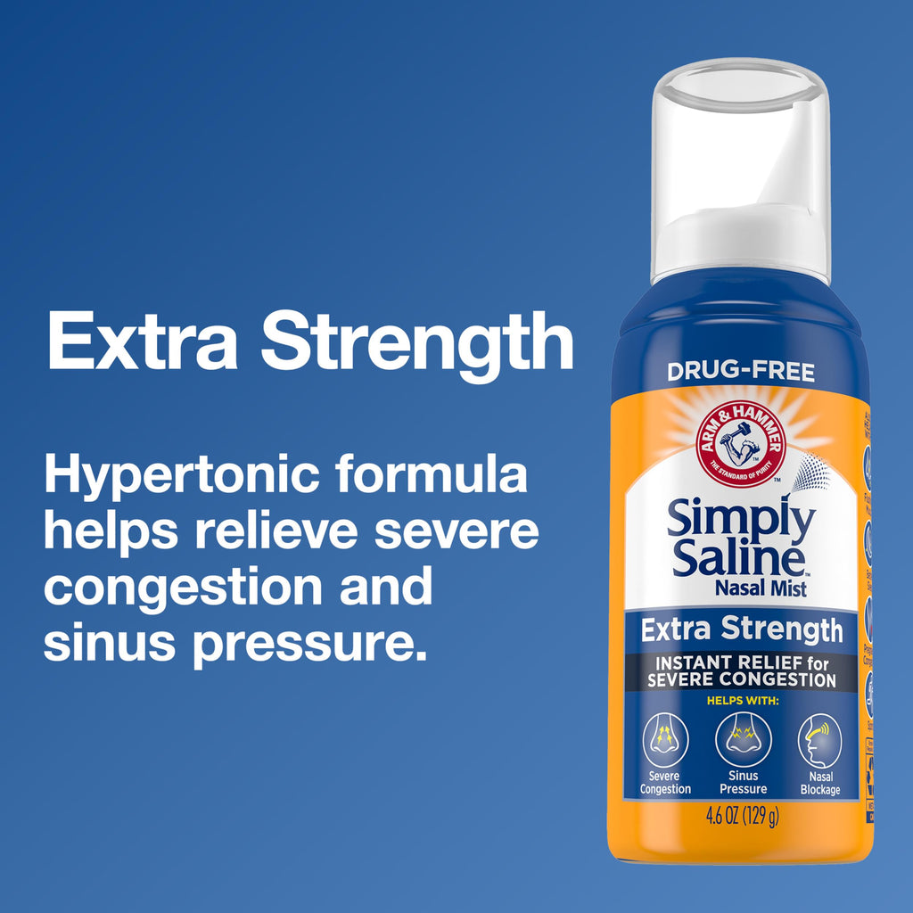 Simply Saline Extra Strength for Severe Congestion Relief Nasal Mist: 4.6oz 24-Pack