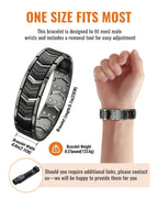 vapeples 99.99% Pure Copper Men's Bracelet with 3800 Gauss Triple-Strength Magnets, Foldover Clasp, and Adjustable Size,Shield Design