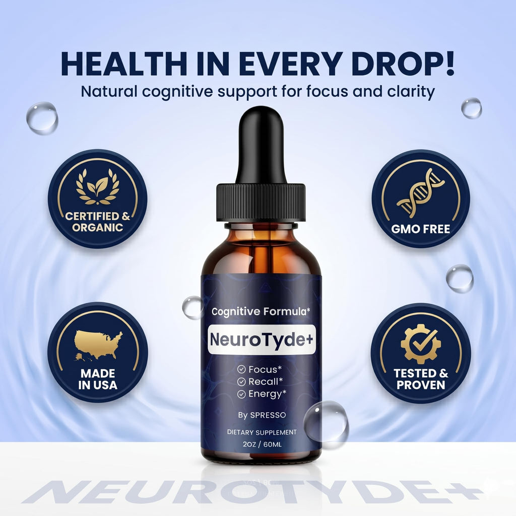 (2 Pack) Neurotyde Drops, Official Nuerotyde+ Liquid Supplement Dropppers with Premium Ingredients, Advanced Formula Support for Memory, Overall Health & Wellness Reviews (4oz/120ml)