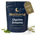 Nocturna Glycine Supplement – 100% Pure 3g Glycine Powder for Sleep, Calm & Recovery – USA Made Sleep Aid for Men & Women – Non-GMO & Completely Natural - 6.3Oz for 60 Servings