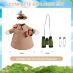 Joyxzacp Explorer Porch Goose Outfits– Bird Watching Safari Adventure Costume with Hat, Binoculars, Butterfly & Birds – 23" Lawn Porch Goose Clothes for Spring Summer Patio Yard Garden Decor (Safari)