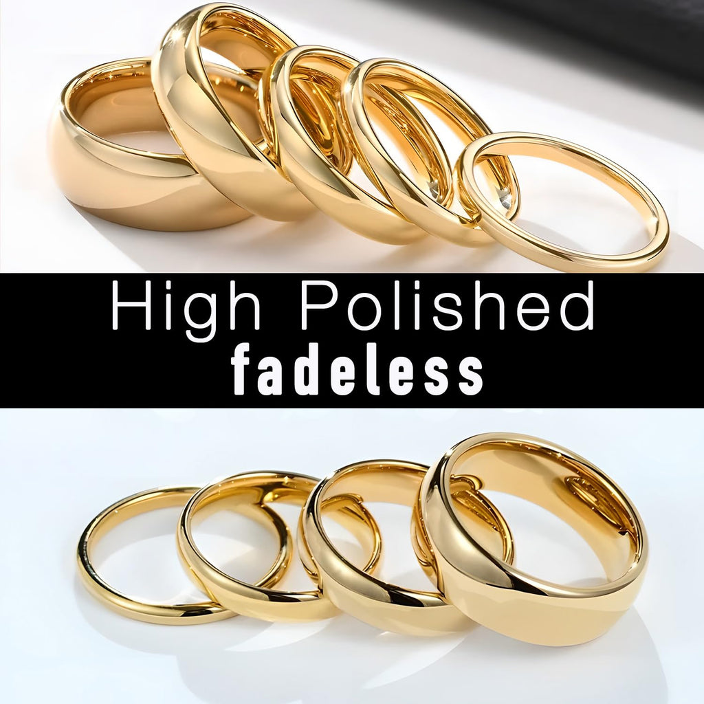 stino 18Pcs Fadeless Gold Plated Rings Set for Women & Men (Gold Plated)
