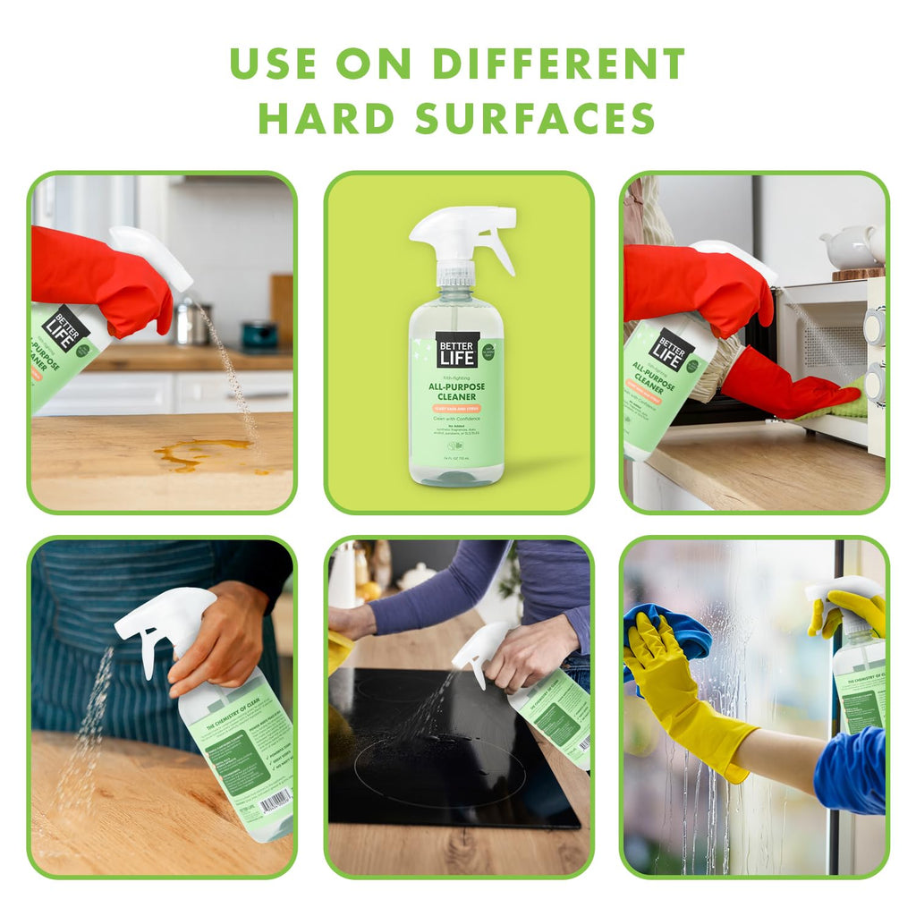 Better Life All Purpose Cleaner - Multipurpose Home and Kitchen Cleaning Spray for Glass, Countertops, Appliances, Upholstery & More - Multi-surface Spray Cleaner - 24oz (Pack of 2) Clary Sage/Citrus