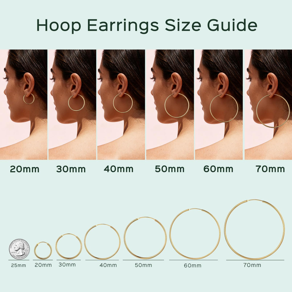 ChicSilver 14k Gold Plated Silver Hoop Earrings for Women 14k Real Gold Plated Sterling Silver Hoop Earrings for Women Hypoallergenic Small Silver Earring 30MM