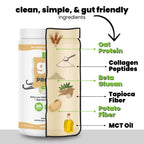 Better Blends Collagen Peptides and Oat Protein Powder- Low FODMAP Certified, Diary-Free, Soy-Free, 100% Gut-Friendly and Non-Bloating, Vanilla, 20 Servings