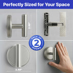 HOME SO Suction Cup Hooks for Shower & Bathroom Towel Holder 2-Pack – Suction Cups Hooks for Hanging Towels, Robes, & Coats - Tiles, Glass Door or Mirror – Shower Hooks & Towel Hooks - Nickel T-Shape