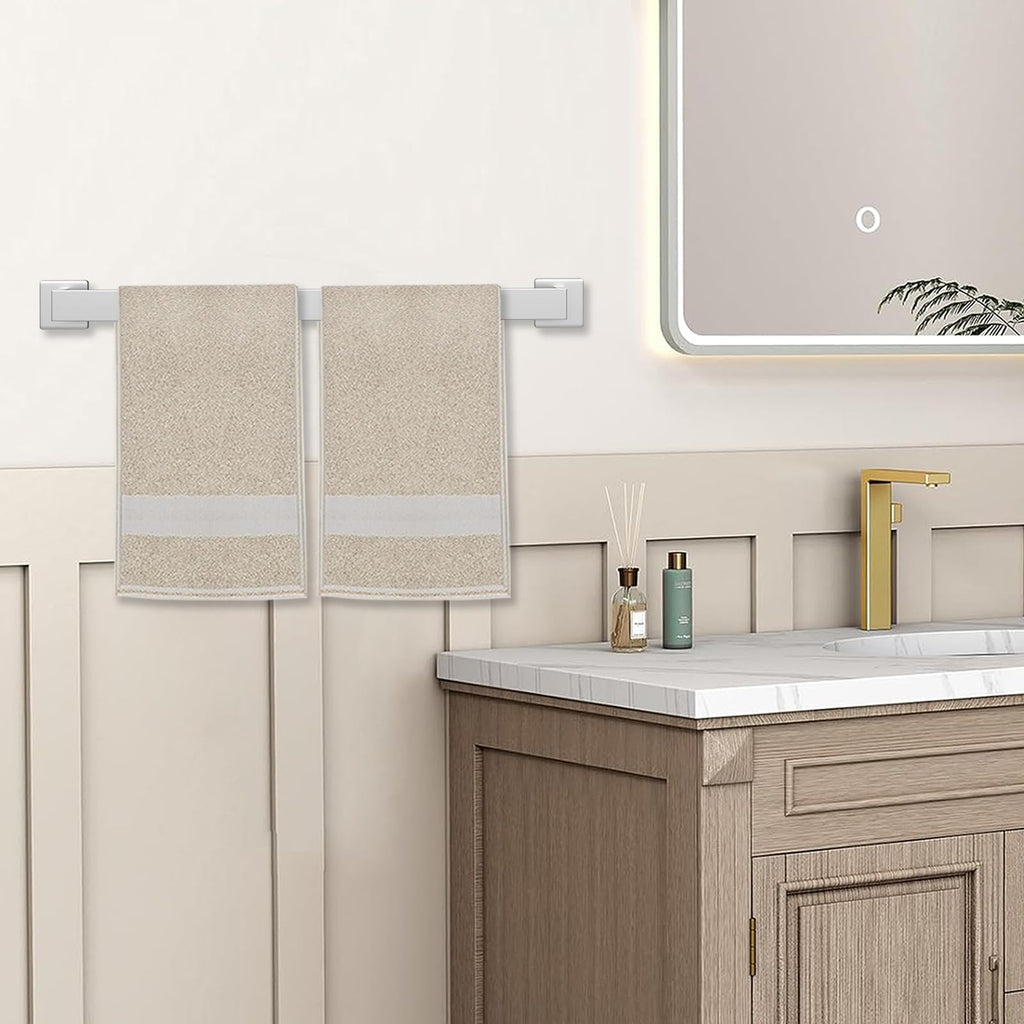 JOPOFI 5 Piece Bathroom Towel Bar Set - SUS304 Stainless Steel Bath Towel Holder, 23.6 Inch Towel Racks for Bathroom Wall Mounted, Bathroom Hardware Accessories Set - Brushed Nickel