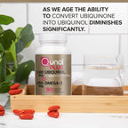 Qunol Plus Ubiquinol CoQ10 100mg with Omega 3 Fish Oil 250mg, Extra Strength Antioxidant Supplement, 90 Count