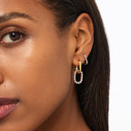 Ana Luisa Ash Double Hoop Earrings for Women - 14K Gold Plated, Silver & Two-Tone Drop Dangle Hoop Earring - Trendy Paperclip Link Huggie Hoop - Hypoallergenic, Water-Resistant & Tarnish-Free Jewelry