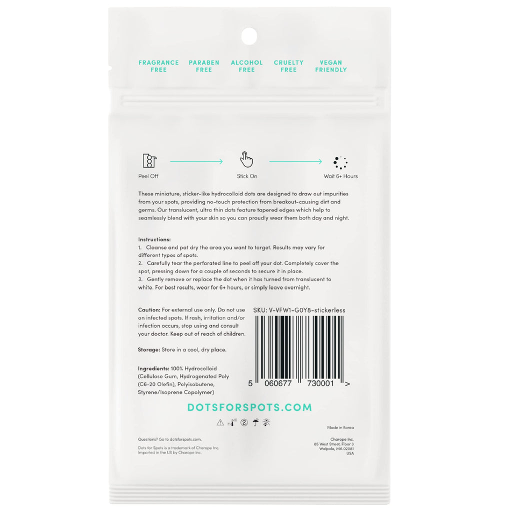 Dots for Spots Pimple Patches For Face - Fast Acting, Translucent Hydrocolloid Zit Patches that Unclog Pores - Korean Skincare - Vegan, Cruelty Free - (120 count)