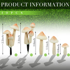 Taiyin 10 Pcs Luminous Mushroom Miniature Garden Mushrooms Outdoor Decor Waterproof Glow in The Dark Yard Decor for Fairy Outdoor Garden Micro Landscape Terrarium Christmas Tree