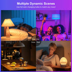 FRIDEKO HOME Smart Light Bulbs - Led Dimmible Color Changing Light Bulb for Home Works with Bluetooth Music Sync - A19 RGB Lightbulb for E26 Base with APP Control & Timer (6 Pack)