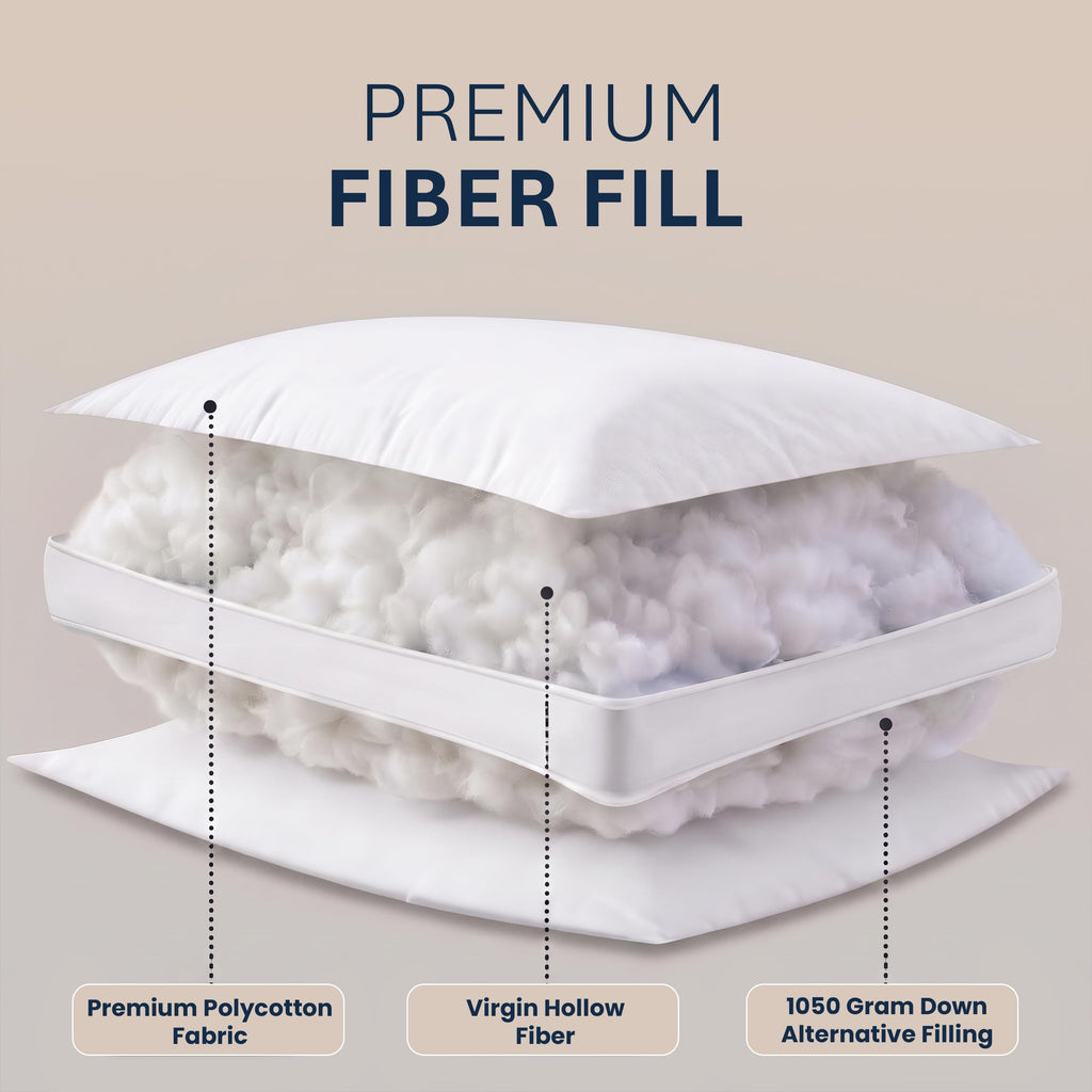 Utopia Bedding Gusset Bed Pillow, Hotel Pillows Queen Size Set of 4, White