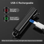 Blukar 2 Pack Rechargeable EDC Flashlight, 360L Mini Keychain Flash Light with 3 Lighting Modes, Memory Function, Waterproof, Compact and Portable Pocket Light for Everyday Carry, Emergency, Camping