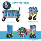 Beach Wagon with Big Wheels for Sand, Flip-Out Tailgate, 330 lb Capacity