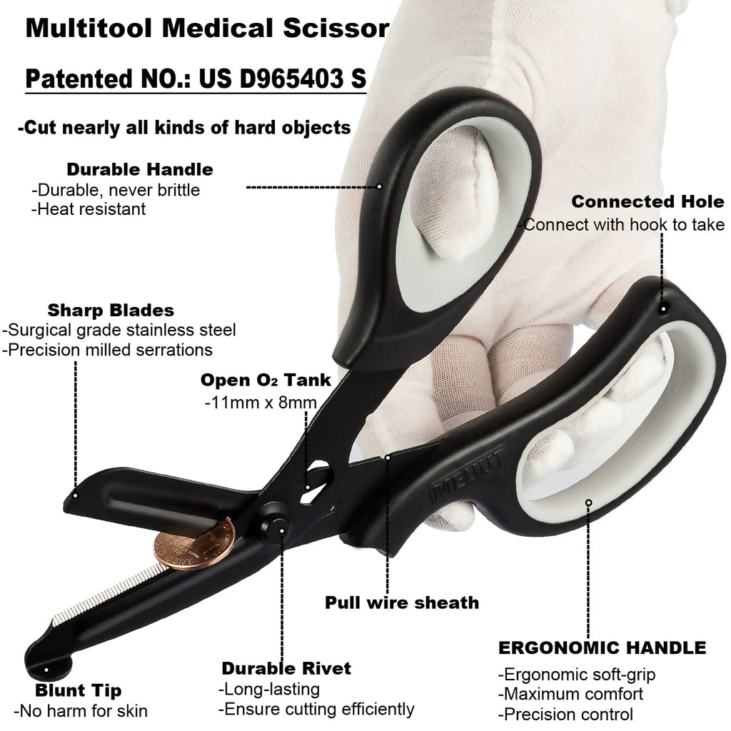 MEUUT Trauma Shears 2-Pack Medical Scissors Ambidextrous for Nurses EMT