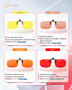 Goiteia Red Clip on Blue Light Blocking Glasses for Sleep-Block Blue & Green Light, Improve Sleep, Relieve Eye Strain and Headaches, Red Light Glasses for Screen Use
