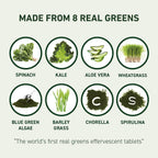8Greens Supergreens Tablets | Super Greens Powder Superfood Tablet, Metabolism Immunity & Focus, Daily Greens Effervescent Tablets, Organic: Aloe Vera, Spirulina, Chlorella, Energy, 30 Servings