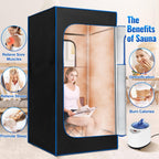 X-Vcak Upgraded Portable Sauna of Relaxation, Steam Sauna for Home with Steamer, Pairs Remote Control, Folding Chair, 9 Levels, 2.6’ x 2.6’ x 5.9’